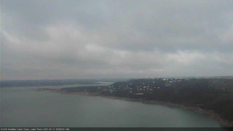 Lake Travis webcam, January 11, 2021 9:00 AM CT