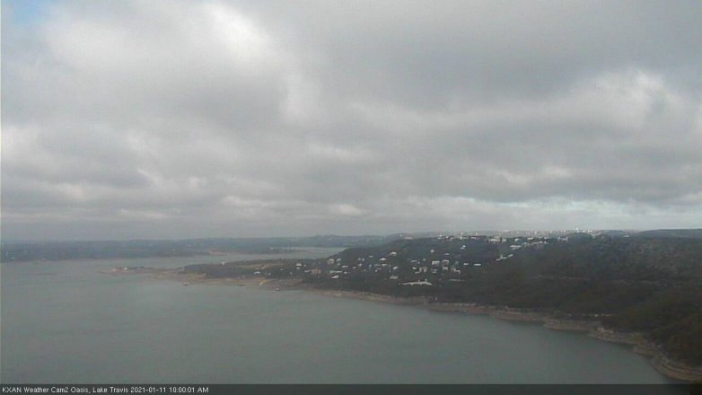 Lake Travis webcam, January 11, 2021 10:00 AM CT