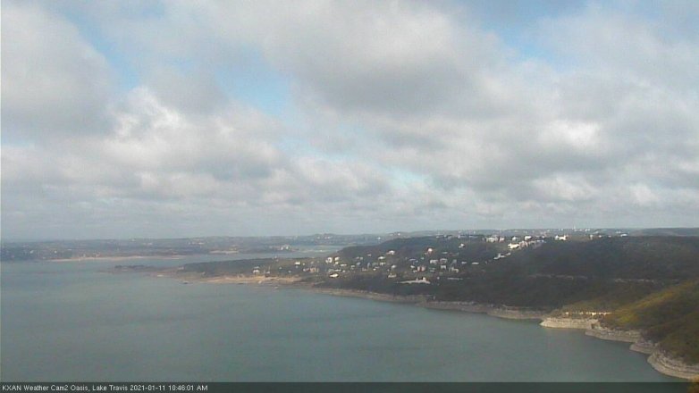 Lake Travis webcam, January 11, 2021 10:45 AM CT