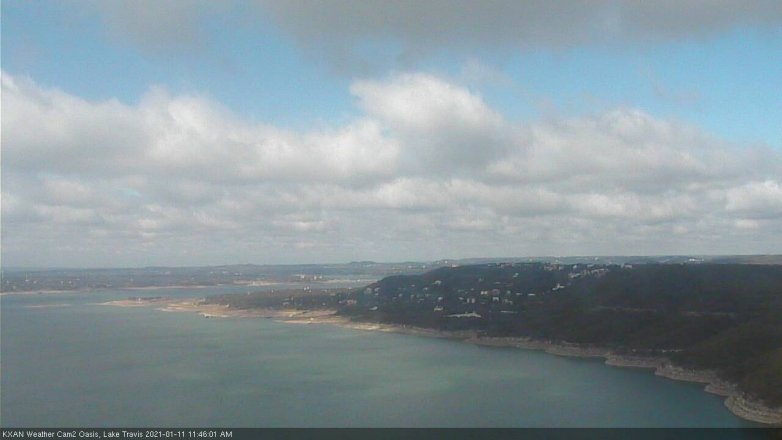 Lake Travis webcam, January 11, 2021 11:45 AM CT