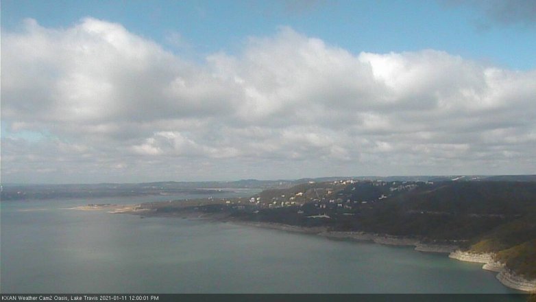 Lake Travis webcam, January 11, 2021 12:00 PM CT