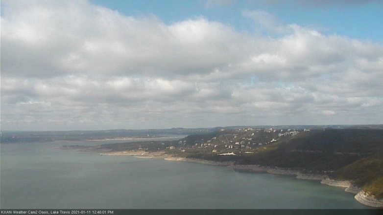 Lake Travis webcam, January 11, 2021 12:45 PM CT