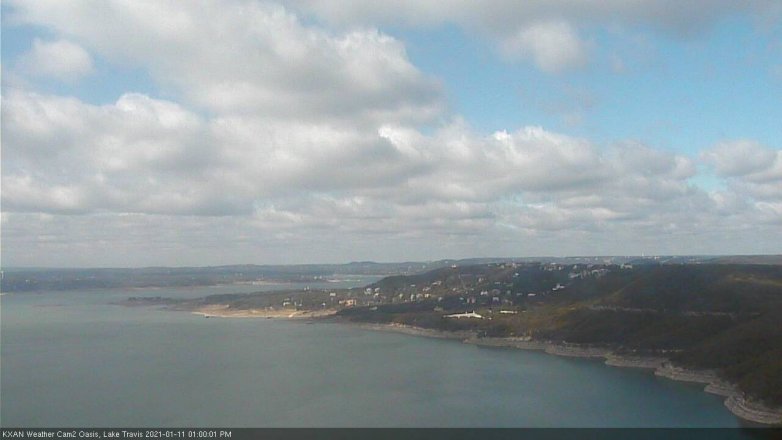 Lake Travis webcam, January 11, 2021 1:00 PM CT