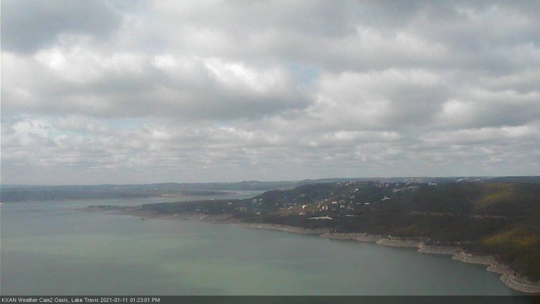 Lake Travis webcam, January 11, 2021 1:25 PM CT