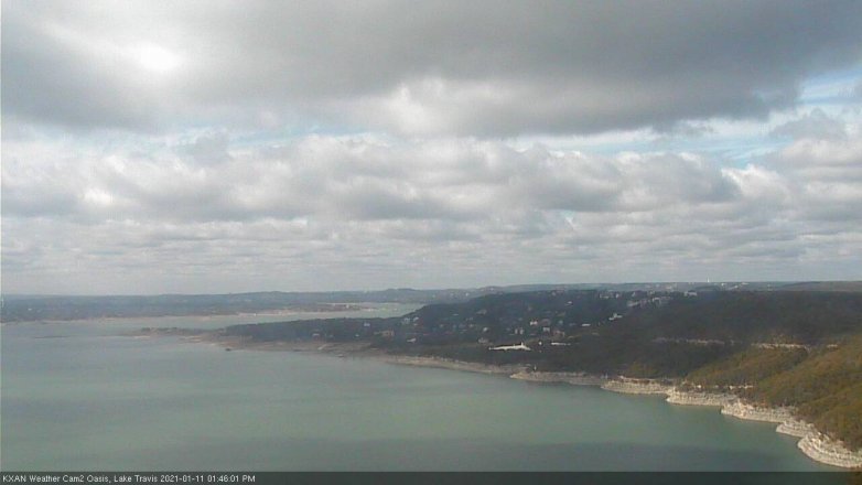 Lake Travis webcam, January 11, 2021 1:45 PM CT