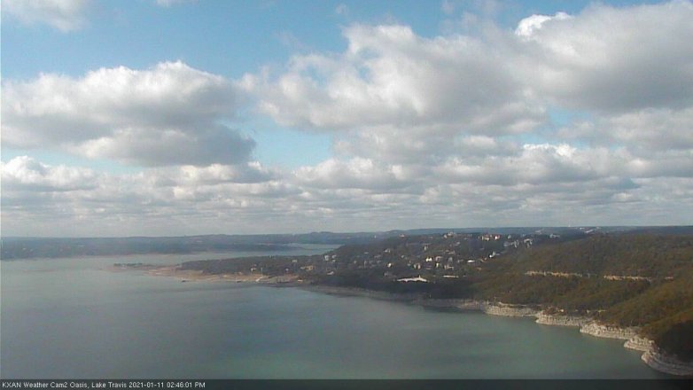 Lake Travis webcam, January 11, 2021 2:45 PM CT