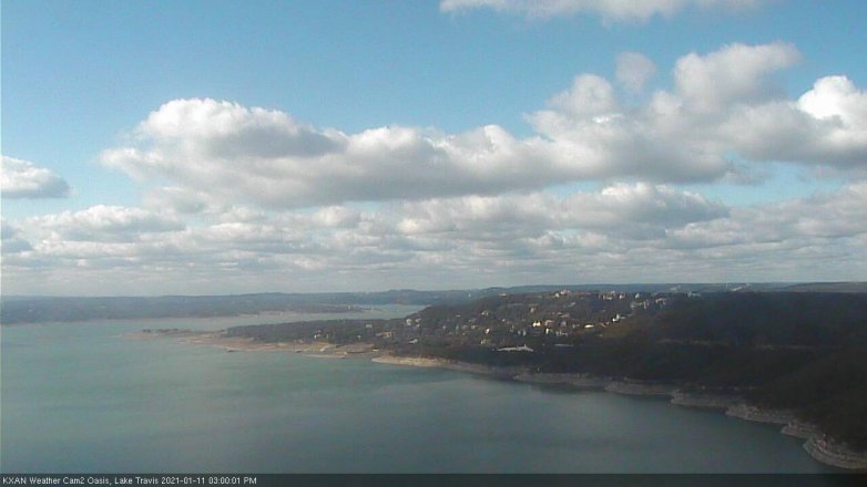 Lake Travis webcam, January 11, 2021 3:00 PM CT
