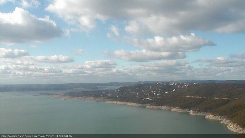 Lake Travis webcam, January 11, 2021 3:25 PM CT