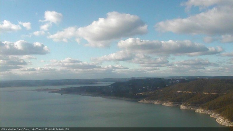 Lake Travis webcam, January 11, 2021 4:00 PM CT