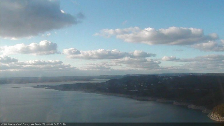 Lake Travis webcam, January 11, 2021 4:25 PM CT