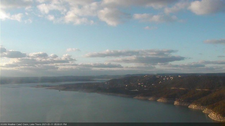 Lake Travis webcam, January 11, 2021 5:00 PM CT