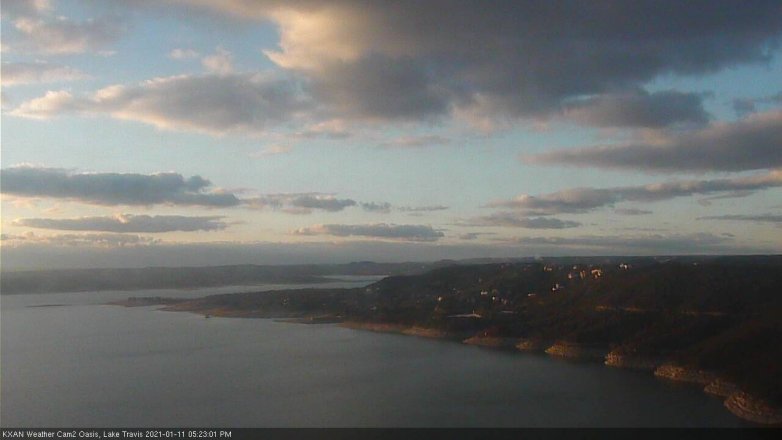 Lake Travis webcam, January 11, 2021 5:25 PM CT
