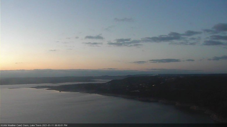 Lake Travis webcam, January 11, 2021 6:00 PM CT
