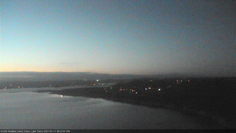Lake Travis webcam, January 11, 2021 6:25 PM CT