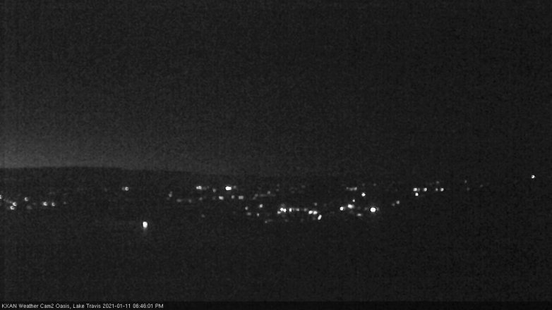 Lake Travis webcam, January 11, 2021 6:45 PM CT