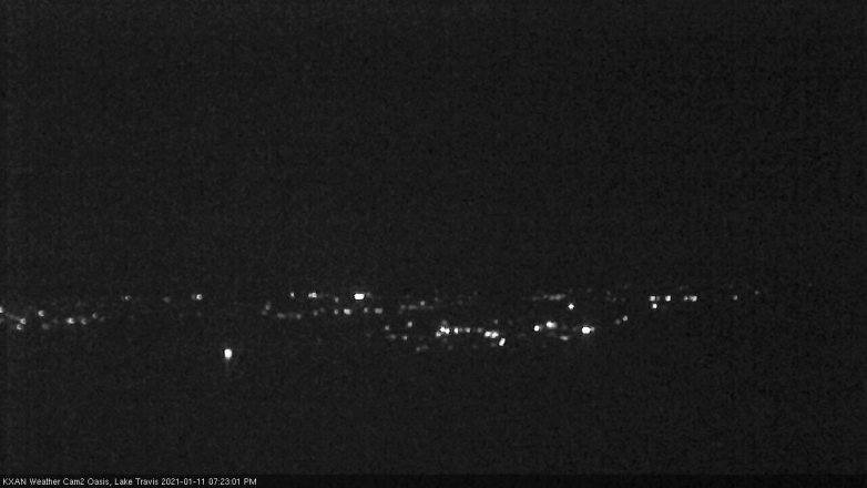 Lake Travis webcam, January 11, 2021 7:25 PM CT