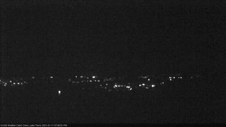 Lake Travis webcam, January 11, 2021 7:45 PM CT