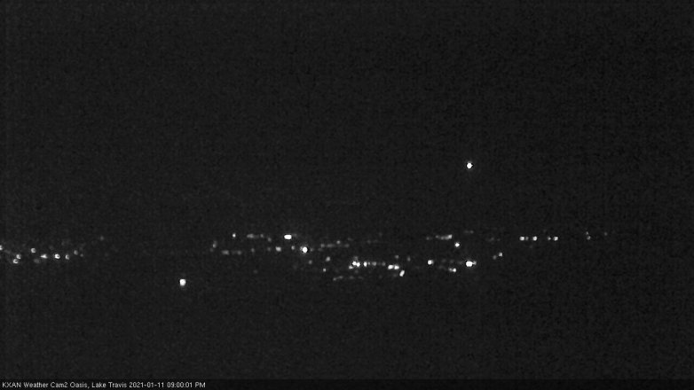 Lake Travis webcam, January 11, 2021 9:00 PM CT