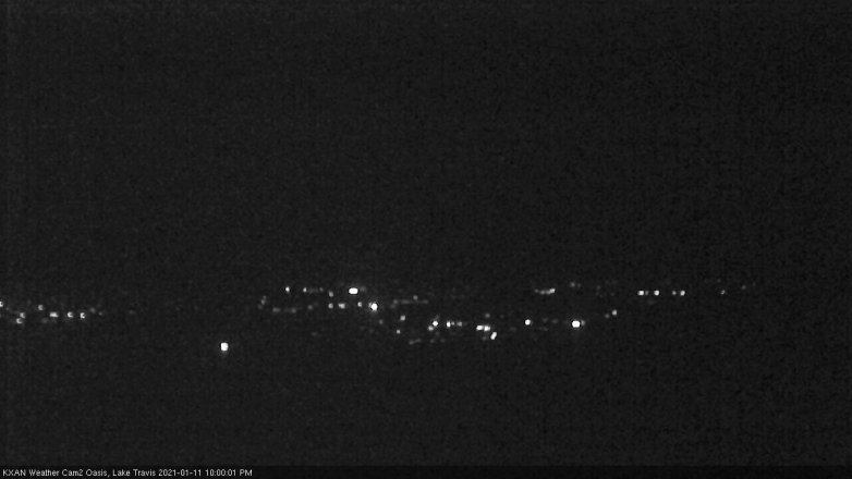 Lake Travis webcam, January 11, 2021 10:00 PM CT