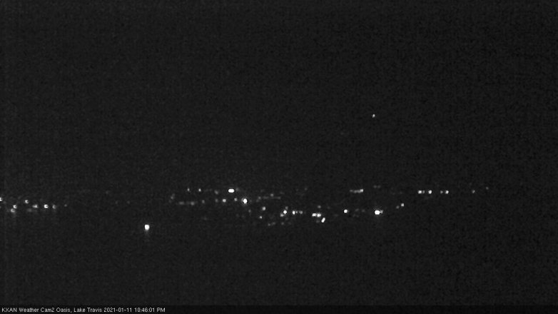 Lake Travis webcam, January 11, 2021 10:45 PM CT