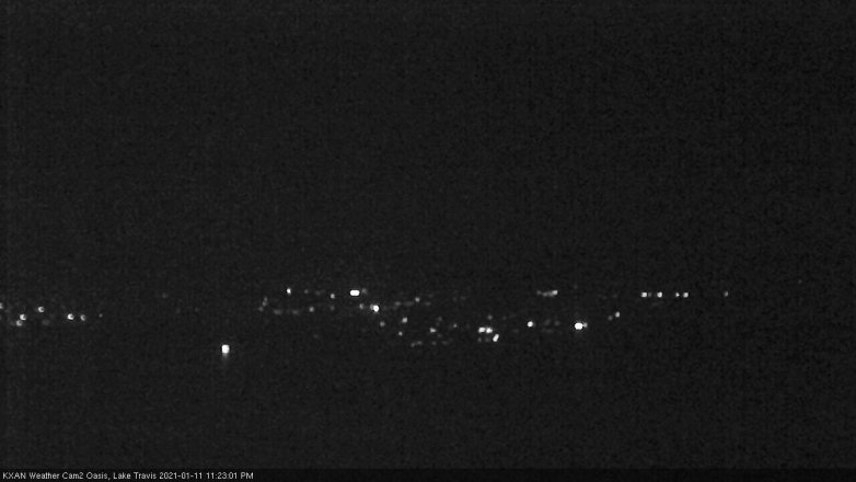 Lake Travis webcam, January 11, 2021 11:25 PM CT