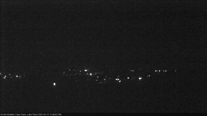 Lake Travis webcam, January 11, 2021 11:45 PM CT