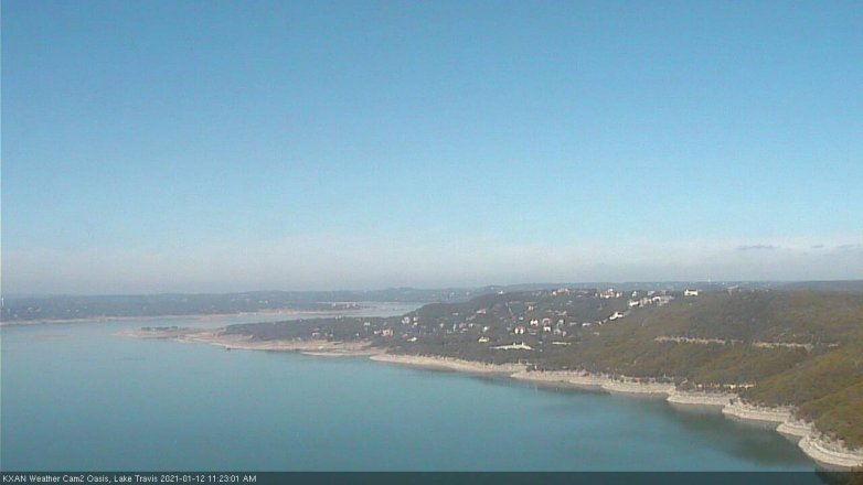 Lake Travis webcam, January 12, 2021 11:25 AM CT
