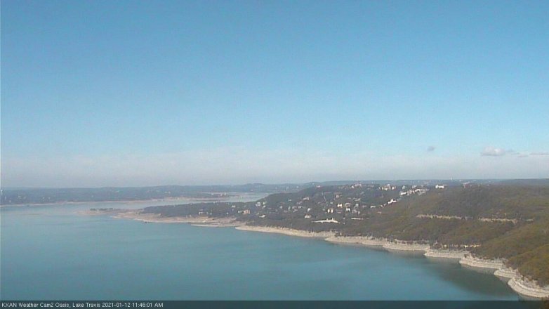 Lake Travis webcam, January 12, 2021 11:45 AM CT