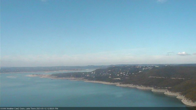 Lake Travis webcam, January 12, 2021 12:00 PM CT
