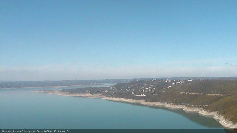 Lake Travis webcam, January 12, 2021 12:25 PM CT