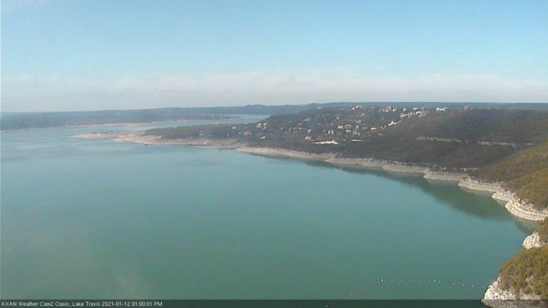 Lake Travis webcam, January 12, 2021 1:00 PM CT
