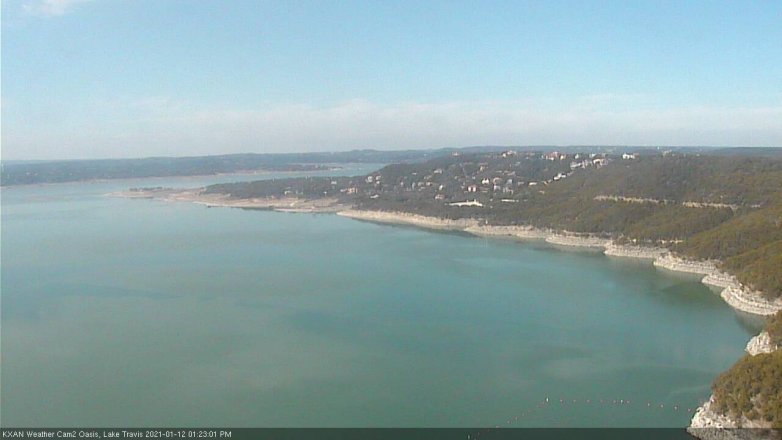 Lake Travis webcam, January 12, 2021 1:25 PM CT