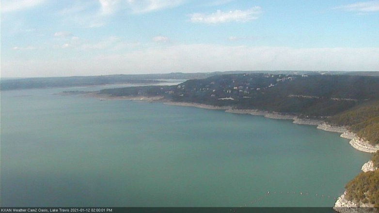 Lake Travis webcam, January 12, 2021 2:00 PM CT
