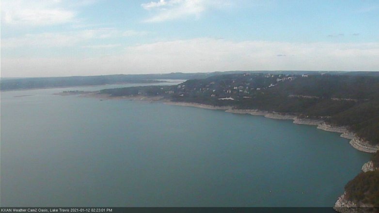 Lake Travis webcam, January 12, 2021 2:25 PM CT