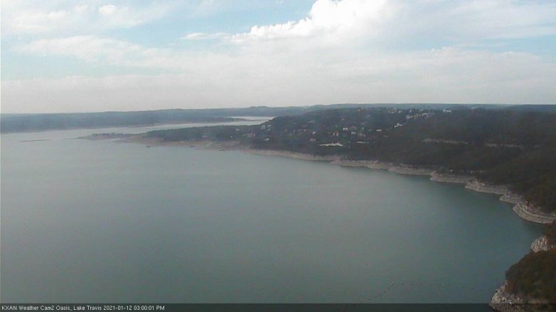 Lake Travis webcam, January 12, 2021 3:00 PM CT