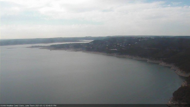 Lake Travis webcam, January 12, 2021 3:45 PM CT
