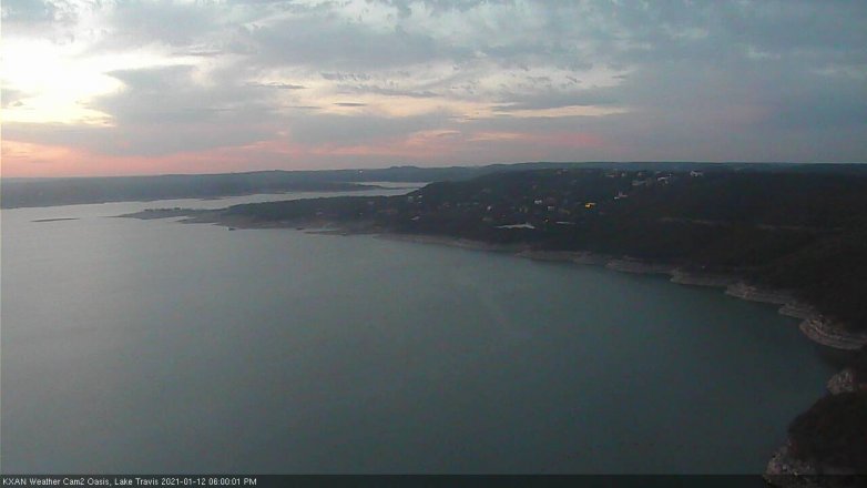 Lake Travis webcam, January 12, 2021 6:00 PM CT
