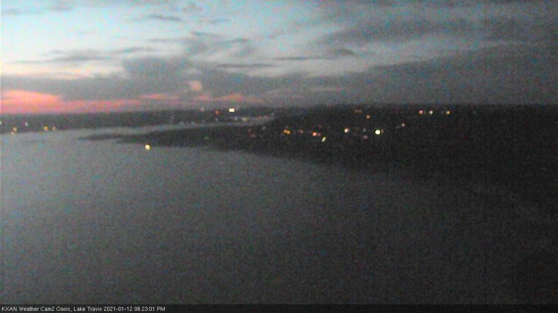 Lake Travis webcam, January 12, 2021 6:25 PM CT