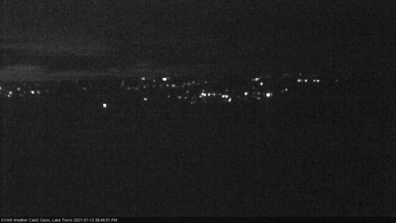 Lake Travis webcam, January 12, 2021 6:45 PM CT