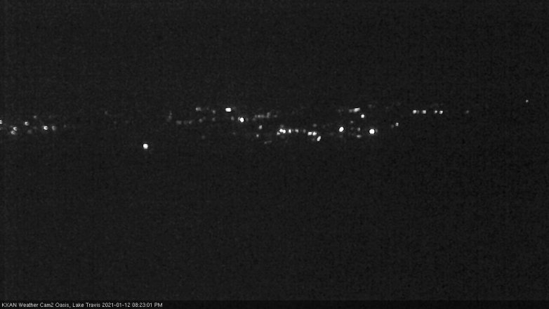 Lake Travis webcam, January 12, 2021 8:25 PM CT