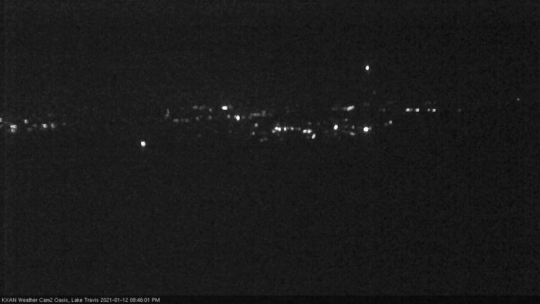Lake Travis webcam, January 12, 2021 8:45 PM CT