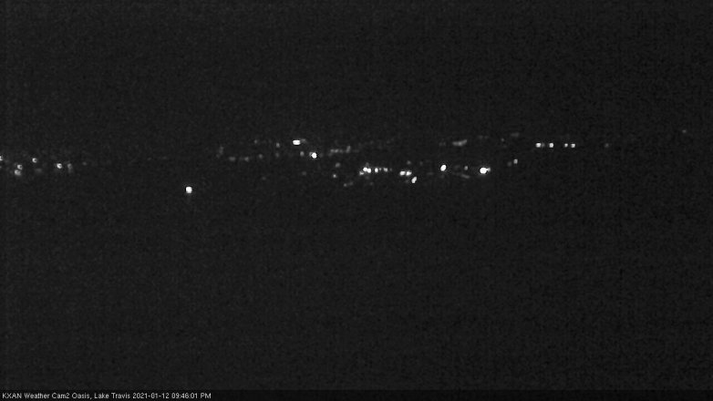 Lake Travis webcam, January 12, 2021 9:45 PM CT