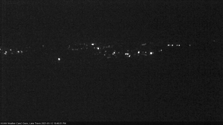 Lake Travis webcam, January 12, 2021 10:45 PM CT