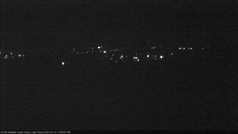Lake Travis webcam, January 12, 2021 11:00 PM CT