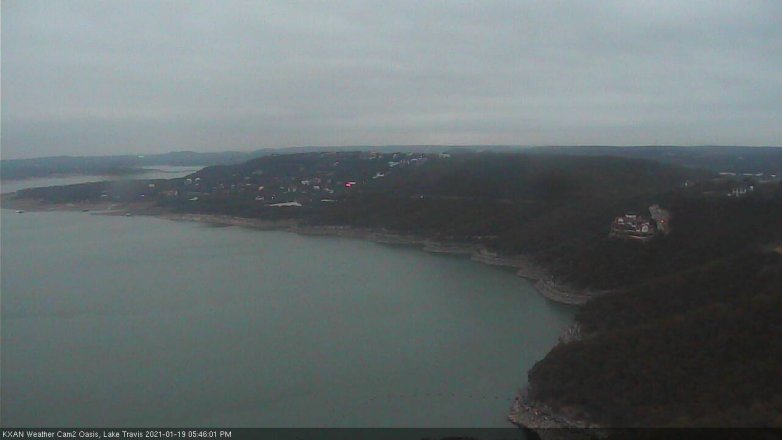 Lake Travis webcam, January 19, 2021 5:45 PM CT