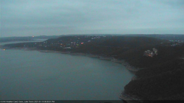 Lake Travis webcam, January 19, 2021 6:00 PM CT