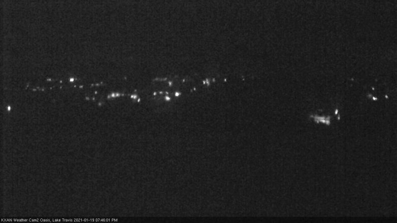 Lake Travis webcam, January 19, 2021 7:45 PM CT