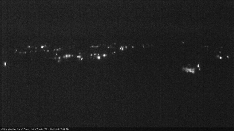 Lake Travis webcam, January 19, 2021 8:25 PM CT
