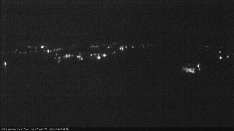 Lake Travis webcam, January 19, 2021 8:45 PM CT