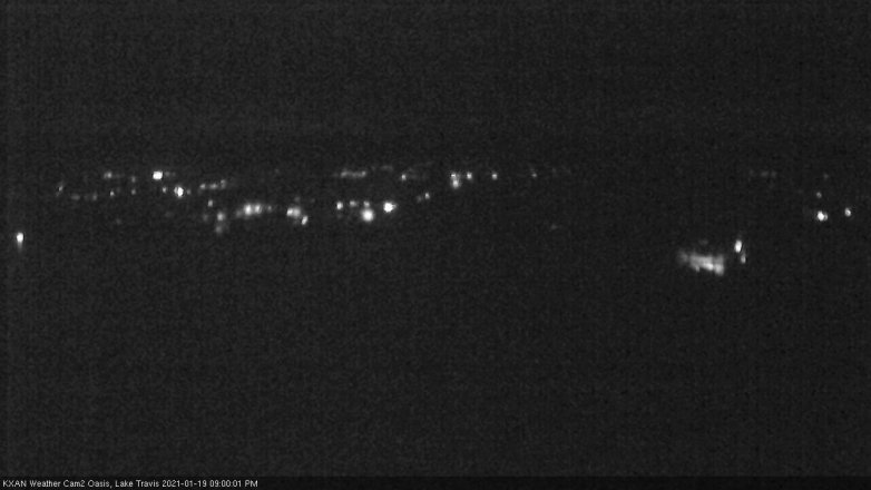 Lake Travis webcam, January 19, 2021 9:00 PM CT